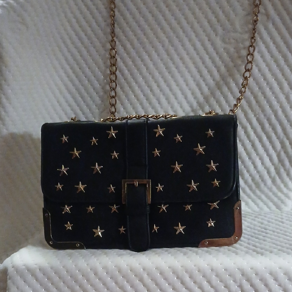 Black Star-Studded Chain KISSME COUTURE Shoulder Bag